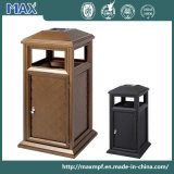 Hooded Trash Can Durable Metal Waste Bin for Hotel Lobby