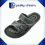 Black Sandal Leather Strap Beach Slipper