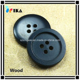 Painted Black Color 4 Holes Wood Button for Clothes