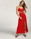 Newest Fashion Red Cutout Split Long Maxi Dresses