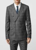 Charcoal Check Double Breasted Men Suit