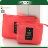 Outdoor Printed Polyester Travel Wash Cosmetic Bag with Zipper