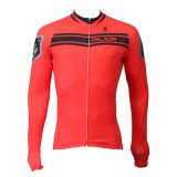 Cool Red Man's Long Sleeve Breathable Quick Dry Cycling Jersey