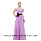 Evening Dresses One-Shoulder Floor-Length Dress Chiffon Long Evening Party Gown
