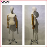Fabric Wrapped Female Torso Mannequin with Wooden Arm
