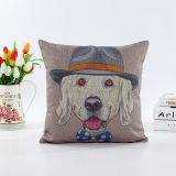 Decorative Faux Linen Transfer Print Cushion Fashion Dog Pillow (LPL-652)