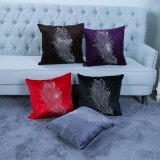 Diamond Ironing Decorative Cushion/Pillow with Feather Pattern (MX-028)