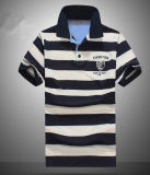 Striped Mens Custom Cotton Polo Tee Shirt