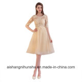Prom Party Dresses Haft Sleeves Appliques Elegant Evening Dress