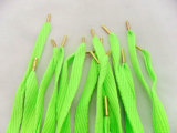 Fat Elastic Green Waxed Laces for Running Shoes