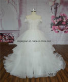 See Through Beaded Lace Princess Puffy Wedding Dress