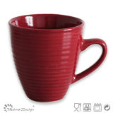 Red Swirl Circle Ceramic Mug
