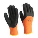 Orange Terry Fabric Liner Black Latex Gloves for Feet