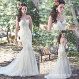 Strapless Lace Bridal Gowns Mermaid Colorful Wedding Dresses Y1013