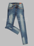 High Quality Ladies Jeans with Nail Beads (HDLJ0024)