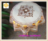 PVC Golden Lace Round Ready Made Table Cloth Factory