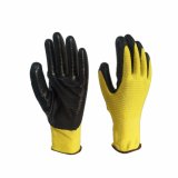 Individual Packed 13G Yellow Zebra Nitrile Coated Gloves