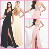 Cap Sleeves Pageant Gown Backless Chiffon Prom Evening Dresses M116706