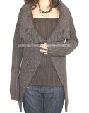 Ladies Knitted Long Sleeve Cardigan Sweater for Casual (12AW-215)