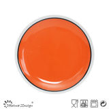 Orange Glazing Color Salad Plate