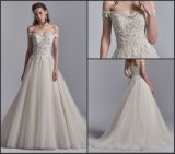 Plus Size Bridal Gowns off Shoulder Beading A-Line Appliqued Wedding Dress Yao76