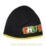 China Manufacturer of Knitted Hat Promotional 100% Acrylic Embriodery Strip Beanie Winter Hat Knitted Cap Knitted Hat
