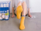 Bright Vivid Color Fashion Letter Prnited Breathable Cotton Socks