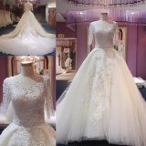 Long Sleeves Muslim Bridal Dress Wedding Gown Long Train 2018