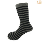 Men's Black and Grey Stripe Bamboo Dress Sock