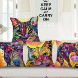 European Style Cotton Linen Digital Printed Cushion Cover Without Filler (35C0163)