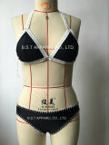 Sexy Ladies Hand-Made Crochet Two-Piece Bikini Swimwear (QG-6185-2M)