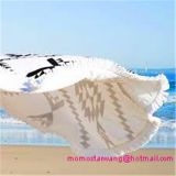 100% Cotton Round Circle Printed Beach Blanket with Top-Quality