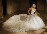 Sweetheart Bridal Ball Gown Puffy Vestidos Lace Tulle Wedding Dress L15341