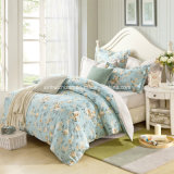 Textile 100% Cotton High Quality Bedding Set for Home/Hotel Comforter Duvet Cover Bedding Set (Tiffany blue&Peony)