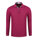 Long Sleeve Screen Printing Custom Men 100% 200g Cotton Rugby Polo Shirt