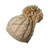 Factory Produce Custom White Acrylic Winter Knit Beanie Hat