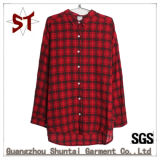 Top Sale Fashion Women Causal Plaid Red Polo Shirts with Botton