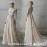 Sleeveless Bridal Formal Gowns V-Neck Lace Wedding Dress Lb1927