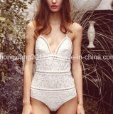 High Quality Jacquard Swimwear Ladies Hollow Sexy Lace Embroidery Swimsuit