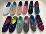 Fashion Ladies Pearl Fabric Student Colorful Flat Casual Shoes
