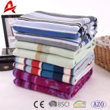 High Quality Custom Stripe Print Polar Fleece Blanket