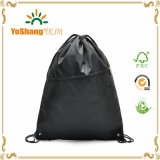 Customized New Recycle Nylon Drawstring Backpack with Zipper Front Pocket