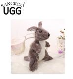 Natural Fur Sheepskin Plush Kangaroo Animal Toy for Kids Baby