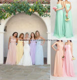 Chiffon Prom Party Formal Gowns Colored Strapless Bridesmaid Dresses Z3046