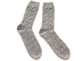 100%Cashmere Cabel Knit Socks Unisex