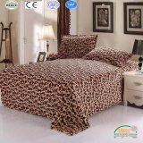 Fashion Leopard Printed Coral Fleece Bedding Blanket 4 PCS Set