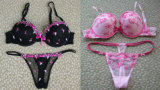 Embroidery Bra Thong Set for Valentine
