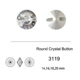 Crystal Riviol Button Polished Back Stone for Garment