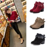 Autumn Fashion Round Toe Short Ankle Martin Boots PU Leather Rubber Bottom Women Boots