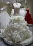 Strapless Beading Ball Bridal Gown Organza Wedding Dress